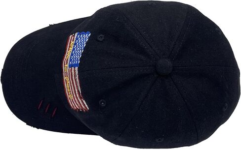 Who is Next Themed Embroidered Hat American Flag Vintage Washed Distressed Baseball Cap Black in Saudi Arabia