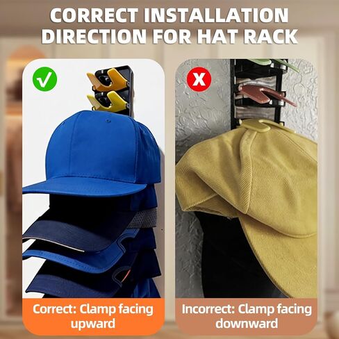 Spring-Loaded Hat Organizer for Baseball Caps (2 Pack) – Holds 20 Caps, Quick Insert & Smooth Release with Secure Hold, Wall Mount for Closet or Door with Adhesive & Screws in Kuwait