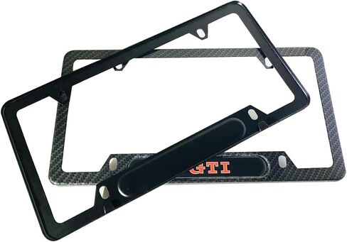 قطعتين من ألياف الكربون أرنب G-T-I إطار لوحة ترخيص السيارة غطاء حامل لسيارة VW Golf-ستانلس ستيل G-T-I (2) in Kuwait