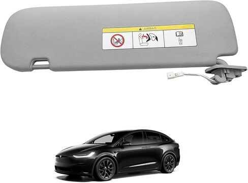 حاجب الشمس للسائق من الجانب الأيمن باللون الرمادي RH مع مرآة وإضاءة متوافق مع طراز Tesla 3؛ الموديل Y 2021 2022 استبدال 1490406-01-B; 1490406-31-أ-ي in Saudi Arabia