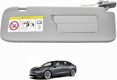 حاجب الشمس للسائق من الجانب الأيمن باللون الرمادي RH مع مرآة وإضاءة متوافق مع طراز Tesla 3؛ الموديل Y 2021 2022 استبدال 1490406-01-B; 1490406-31-أ-ي in Saudi Arabia