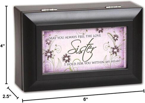 شقيقة حديقة المنزل، قد تشعر دائمًا بالحب بالحب، صندوق الموسيقى للمجوهرات السوداء غير اللامعة يلعب بنعمة مذهلة in Saudi Arabia