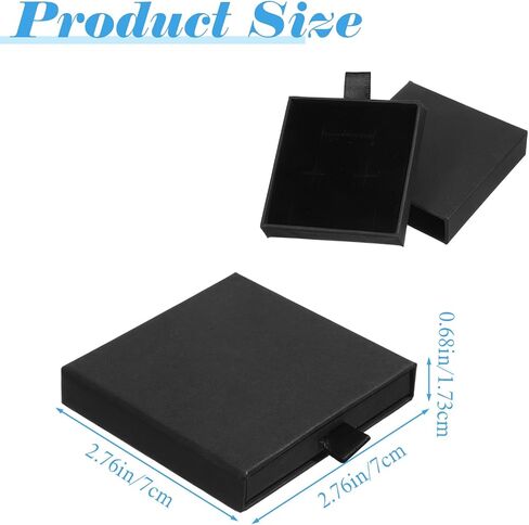3 Pack Bracelets/Earrings/Necklace Box, 2.76x2.76x0.68in Small Cardboard Jewelry Gift Box, Little Gifts Boxes (Black) in Saudi Arabia