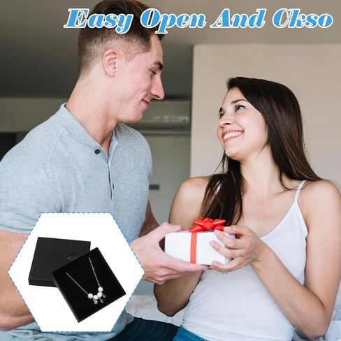 3 Pack Bracelets/Earrings/Necklace Box, 2.76x2.76x0.68in Small Cardboard Jewelry Gift Box, Little Gifts Boxes (Black) in Saudi Arabia