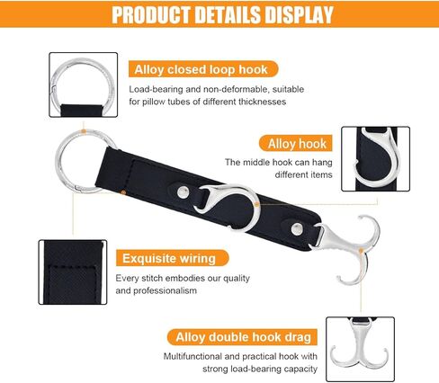 2PCS Car Seat Back Storage Hook, Leather Auto Headrest Hanger Hook, Multifunctional Auto Purse and Bag Holder, Universal Vehicle Interior Organizer Accessory for Hanging Grocery Bag Umbrella (Black) in Saudi Arabia