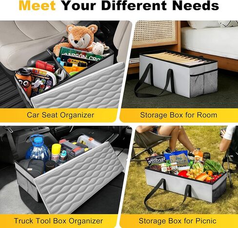 Car Seat Organizer Compatible with 2020-2024 2025 2026 Kia Telluride - Grey Backseat Box Console Organizer for Kia Telluride, Kids Toys Baby Supplies Dog Toys Snack Storage Bin Travel Accessories in Kuwait