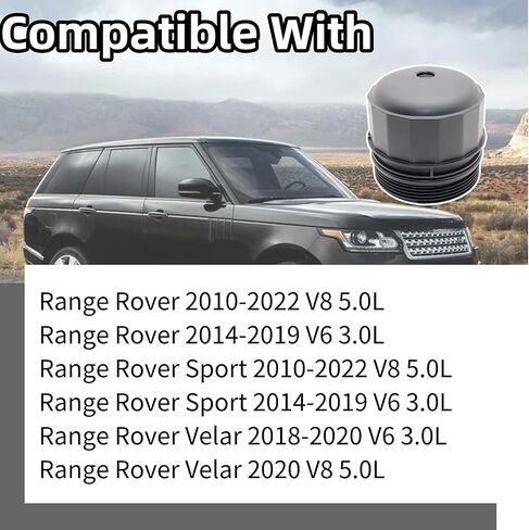 Engine Oil Filter Housing Cap Cover Fit for Compatible with Multiple Land Rover Models Such as Sport 2010-2022, LR4 2010-2016, Defender 110, Defender 90, Replacement for LR010892, LR019477, MO383 in Saudi Arabia