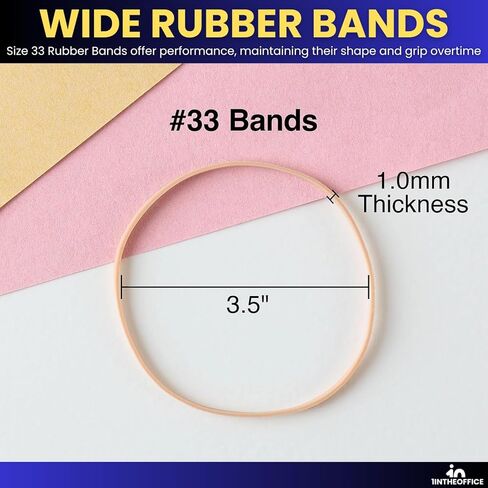 1InTheOffice Rubber Bands Size 33#, 33 Rubber Bands 3.5" x 0.125", (5 Pack) in Saudi Arabia