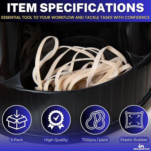 1InTheOffice Rubber Bands Size 33#, 33 Rubber Bands 3.5" x 0.125", (5 Pack) in Saudi Arabia