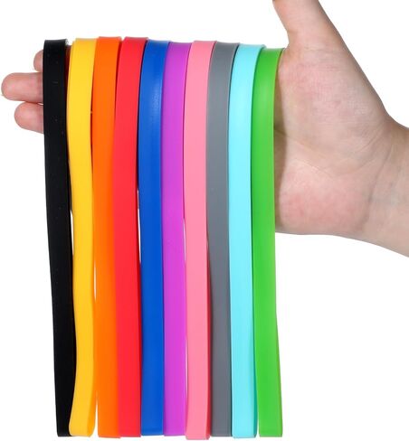 Rubber Bands Silicone, 12 Inch Large Elastic Bands Trash Can Band Colorful Elastic Rubbers Wrapping Band for Notebook Books Cooking Wraps Boxes Office Supplies, 10 PCS in Saudi Arabia