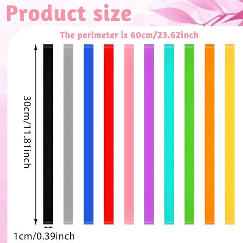 Rubber Bands Silicone, 12 Inch Large Elastic Bands Trash Can Band Colorful Elastic Rubbers Wrapping Band for Notebook Books Cooking Wraps Boxes Office Supplies, 10 PCS in Saudi Arabia