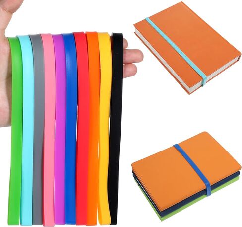 Rubber Bands Silicone, 12 Inch Large Elastic Bands Trash Can Band Colorful Elastic Rubbers Wrapping Band for Notebook Books Cooking Wraps Boxes Office Supplies, 10 PCS in Saudi Arabia