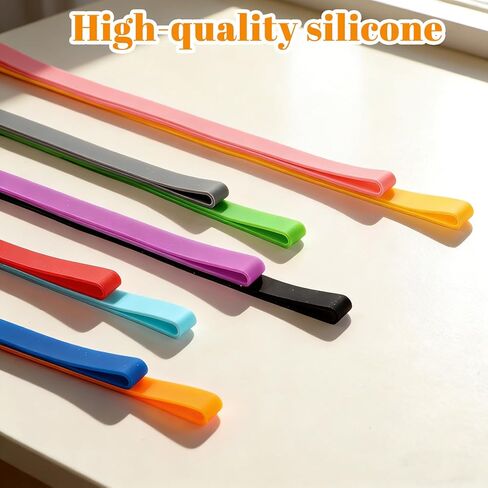 Rubber Bands Silicone, 12 Inch Large Elastic Bands Trash Can Band Colorful Elastic Rubbers Wrapping Band for Notebook Books Cooking Wraps Boxes Office Supplies, 10 PCS in Saudi Arabia