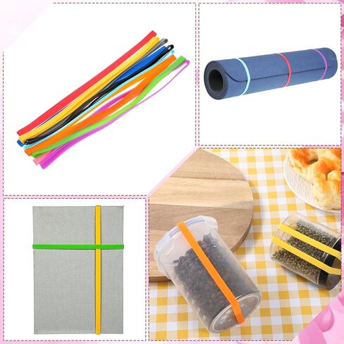 Rubber Bands Silicone, 12 Inch Large Elastic Bands Trash Can Band Colorful Elastic Rubbers Wrapping Band for Notebook Books Cooking Wraps Boxes Office Supplies, 10 PCS in Saudi Arabia