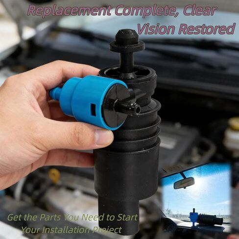 Windshield Washer Pump with Seal Gasket - Replaces Part Numbers 1J6955651, 1K6955651, 1T0955651A in Saudi Arabia