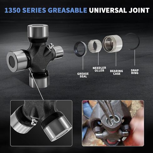 5-178X U-Joint 1350 Series Greasable Outside Snap Ring 1.188" Cap 3.625" Lock Up Steel & Rubber in Saudi Arabia