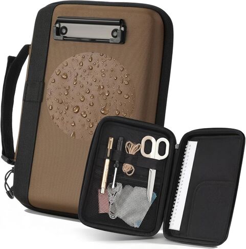 Tactical Waterproof Clipboard with Storage, Rigid Field Writing Board Case, 6.64" x 9.35" Organizer for Outdoor Notes, Construction, Military, Camping Use in Saudi Arabia