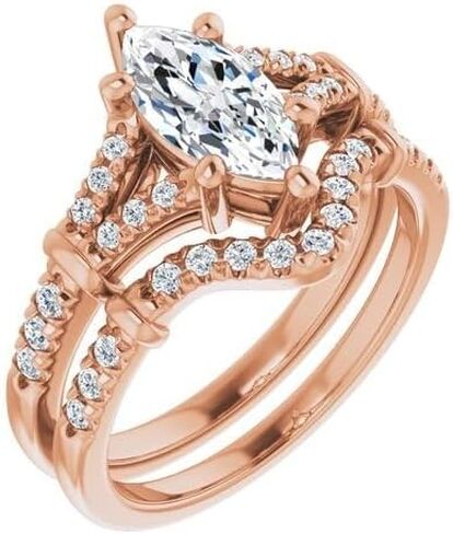 1-3 CT Marquise Halo Wedding Moissanite Ring, 10k 14k 18k Gold & 925 Sterling Silver Unique Engagement Ring Birthday Gifts in Saudi Arabia