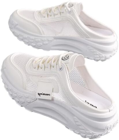 Women's Closed Toe Half Slippers, Summer Casual Lazy Slip on Half Slippers, Lazy Thick-Soled Comfortable Breathable Shoes, Casual Half Closed Toe Breathable Sandals for Women in Saudi Arabia
