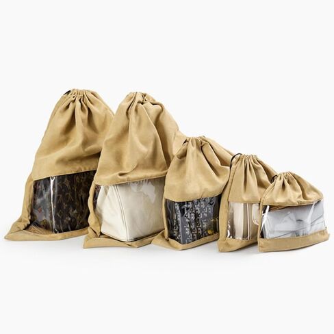 1PC Handbag Storage Bags with View Window Soft Drawstring Dust Covers for Designer Bag Protection Travel Closet Display Home, XL in Saudi Arabia