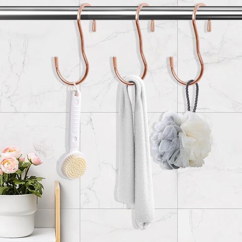 12 Pcs Purse Organizer for Closet Handbag Hook, Purse Hangers for Closet with Unique Twisted Hook Design, Purse Organizer Holder for Hanging Handbag, Belt, Hat, Backpack, Jeans Rose Gold in Saudi Arabia