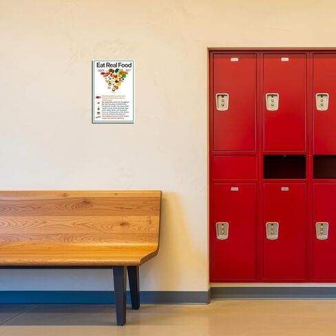 ملصق JP's Parcels Eat Real Food Nutrition، مخطط هرم غذائي تعليمي، 12x18 بوصة، ملصق حائط لامع للفصل الدراسي، دليل النظام الغذائي الحديث، صنع في الولايات المتحدة الأمريكية in Kuwait