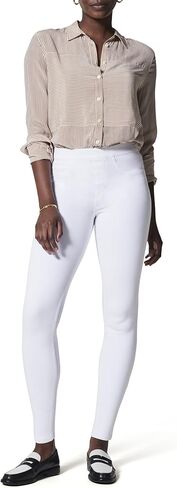 SPANX Jean-Ish Ankle Leggings - Everyday Leggings - Classic Jean Look - Hidden Core Shaping - Comfortable Denim Alternative - White - Petite, 24.5 Inch Inseam - Small in Kuwait