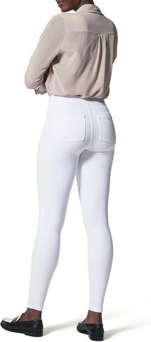 SPANX Jean-Ish Ankle Leggings - Everyday Leggings - Classic Jean Look - Hidden Core Shaping - Comfortable Denim Alternative - White - Petite, 24.5 Inch Inseam - Small in Kuwait