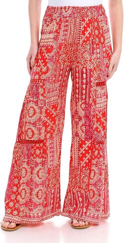 Angie Women's Angie Women's Wide Leg Pants with Lace Inserts in Saudi Arabia