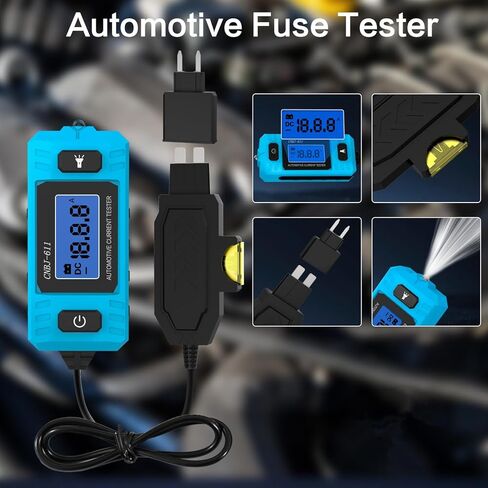 جهاز اختبار دائرة السيارة، جهاز اختبار تيار السيارة، شفرة بحد أقصى 48 فولت، قياس الدائرة أمبير فيوز بادي، جهاز فحص صندوق صمامات السيارة للتيار مع بطارية 23 أمبير/12 فولت in Kuwait