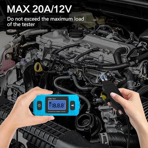 جهاز اختبار دائرة السيارة، جهاز اختبار تيار السيارة، شفرة بحد أقصى 48 فولت، قياس الدائرة أمبير فيوز بادي، جهاز فحص صندوق صمامات السيارة للتيار مع بطارية 23 أمبير/12 فولت in Kuwait