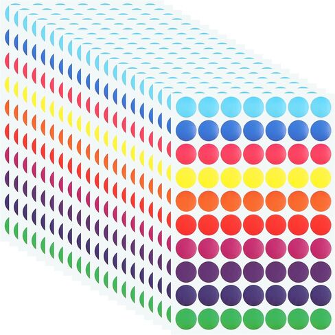 1400 PCS Colored Dot Stickers Round Color Coding Labels Classroom Must Haves, 3/4 Inch Circle Dots Labels Price Stickers Polka Circle Dot Sticker Label Sticker for Office, Classroom Decor, Papers Etc in Saudi Arabia