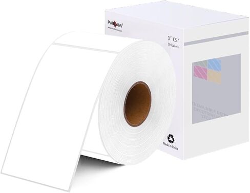 PARLAIM 5" X 3" Permanent Rectangle Color Code Stickers, 500PCS Square Tape Inventory Moving Box Label Per Dispenser Box Black in Saudi Arabia