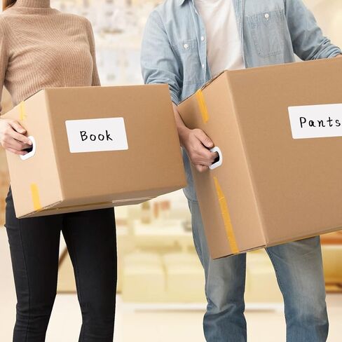 PARLAIM 5" X 3" Permanent Rectangle Color Code Stickers, 500PCS Square Tape Inventory Moving Box Label Per Dispenser Box Black in Saudi Arabia