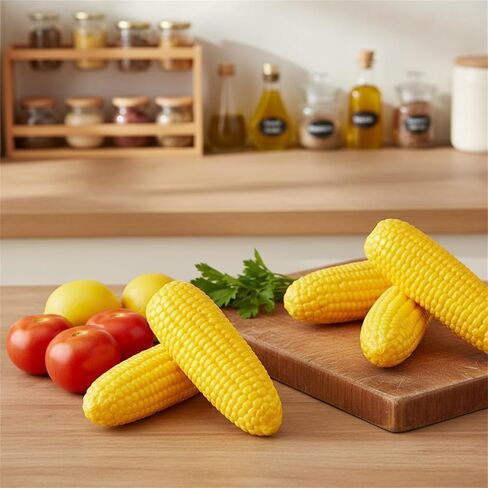 LOGOFUN 6 pcs Artificial Corn Decoration Simulation Corn Model Fake Corn Prop Foam Vegetable Photo Prop for Shop Window Decorations 14.00X5.00X5.00cm/5.50X1.97X1.97in in Saudi Arabia