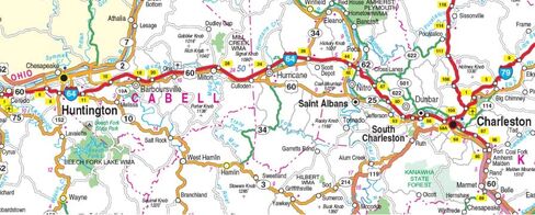West Virginia State Pearl Map (Laminated) in Saudi Arabia