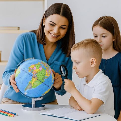 كرة أرضية مضيئة 3 في 1 للأطفال والكبار مع خريطة كوكبة، مصباح متغير اللون للتعلم والتعليم، ضوء ليلي لغرفة الأطفال وديكور المكتب in Kuwait