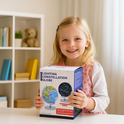 كرة أرضية مضيئة 3 في 1 للأطفال والكبار مع خريطة كوكبة، مصباح متغير اللون للتعلم والتعليم، ضوء ليلي لغرفة الأطفال وديكور المكتب in Kuwait