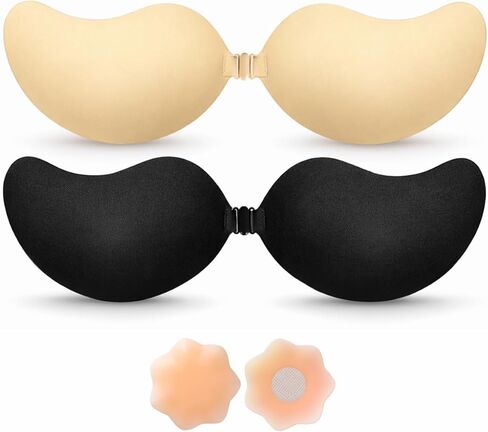Sticky Bra Push Up – Backless, 2 Pair Invisible Adhesive Strapless Bra with Clip - A-D Cup in Saudi Arabia