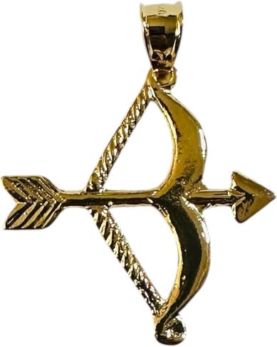 قلادة من الفضة الإسترليني مطلية بالذهب الأصفر عيار 14 قيراط على شكل قوس وسهم "Ochosi" (Yoruba Ifa Palo Santeria) in Saudi Arabia