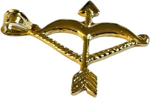قلادة من الفضة الإسترليني مطلية بالذهب الأصفر عيار 14 قيراط على شكل قوس وسهم "Ochosi" (Yoruba Ifa Palo Santeria) in Saudi Arabia