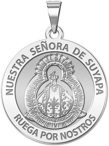 PicturesOnGold.com ميدالية Nuestra Senora De Suyapa - مقاس 2/3 بوصة من الدايم، فضة إسترلينية in Saudi Arabia