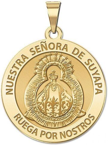 PicturesOnGold.com ميدالية Nuestra Senora De Suyapa - مقاس 2/3 بوصة من الدايم، فضة إسترلينية in Saudi Arabia