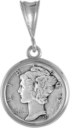 Sterling Silver Dime Bezel 18 mm Coins Prong Back Round Edge 10 Cent Coin NOT Included in Saudi Arabia