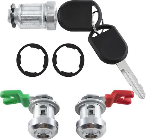 لسيارة Ford F150 2004-2014، F250 2008-2016، F350 2008-2016، Expedition 2003-2010، لسيارة Lincoln Navigator 2004-2011، أسطوانة قفل مفتاح الإشعال وأسطوانة قفل بابين مع استبدال مفاتيح PATS # 707592C in Kuwait