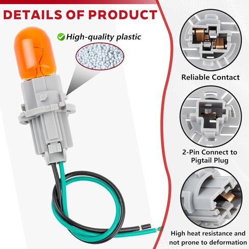 2PCS Rear Tail Turn Signal Light Socket Holder with Wire Harness Fit for Toyota Camry Corolla Highlander Sequoia Sienna for Lexus GS 300 350 430 450h 460 Replace OE 90075-60026 with 2 Bulb in Saudi Arabia