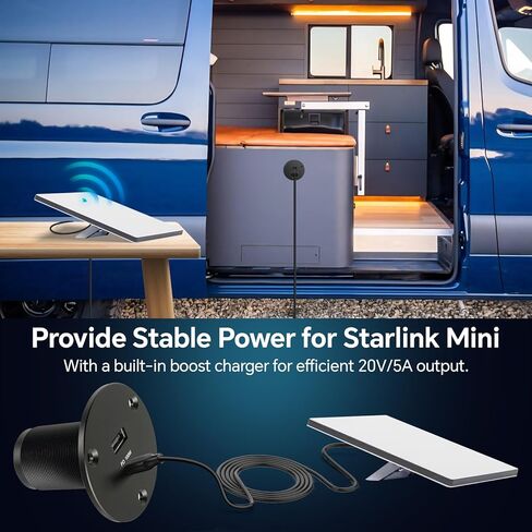 منفذ USB RV بقدرة 118 وات 100 وات PD3.0 من النوع C، منفذ شحن سريع مزدوج للطائرة بدون طيار، Starlink Mini، مقبس USB 18 وات QC3.0 ألومنيوم 12 فولت، ملحقات لقارب شاحنة مقطورة RV (قطعتان) in Kuwait
