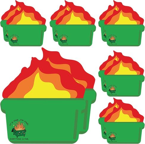 12 Pcs Dumpster Fire Post it Notes Employee Appreciation Gifts Notepads Funny Office Decor Everything is Fine Paper Pads Reminders Memos for Coworker Teacher Staff Friends in Saudi Arabia