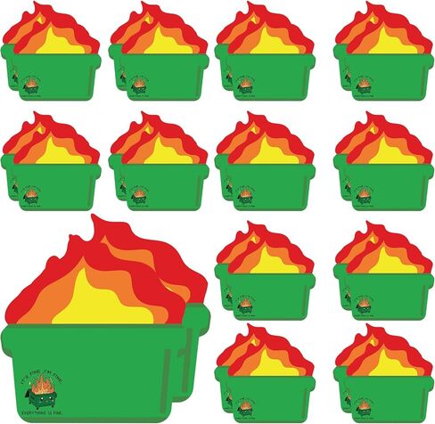 12 Pcs Dumpster Fire Post it Notes Employee Appreciation Gifts Notepads Funny Office Decor Everything is Fine Paper Pads Reminders Memos for Coworker Teacher Staff Friends in Saudi Arabia