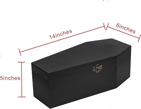 صندوق هدايا نبيذ التابوت، صندوق مجوهرات التابوت، حقيبة تخزين قوطية، صندوق عتيق متعدد الوظائف، صندوق مفصلي قابل للتعبئة لديكور الهالوين، هدايا الحفلات، القوطي، تابوت الدمية، نعش الحيوانات الأليفة in Kuwait